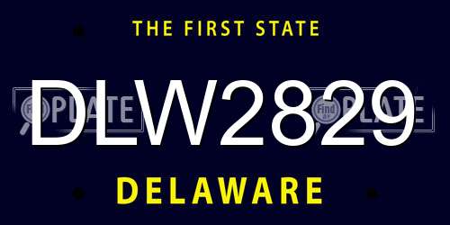 DLW2829 Delaware License Plate
