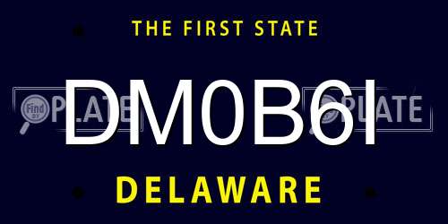 DM0B6I Delaware License Plate