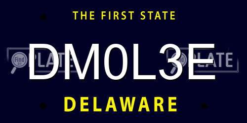 DM0L3E Delaware License Plate