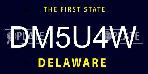 DM5U4W Delaware License Plate