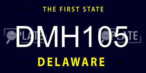 DMH105 Delaware License Plate