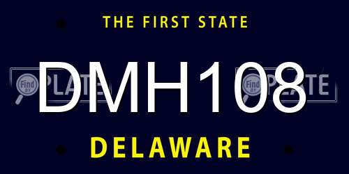 DMH108 Delaware License Plate