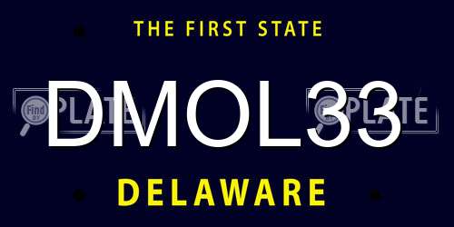 DMOL33 Delaware License Plate