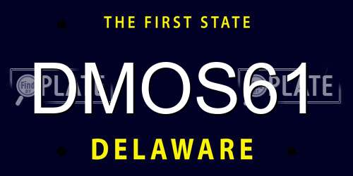 DMOS61 Delaware License Plate
