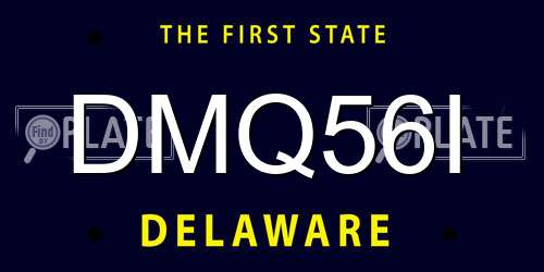 DMQ56I Delaware License Plate