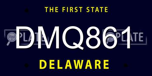 DMQ861 Delaware License Plate