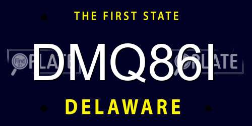 DMQ86I Delaware License Plate