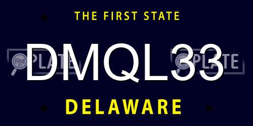 DMQL33 Delaware License Plate