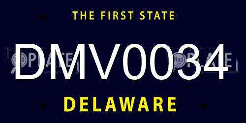 DMV0034 Delaware License Plate