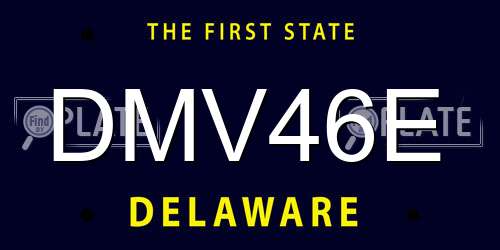 DMV46E Delaware License Plate