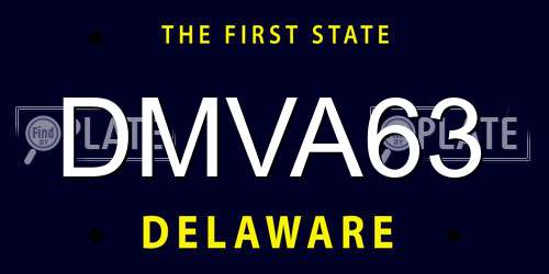 DMVA63 Delaware License Plate