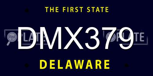 DMX379 Delaware License Plate