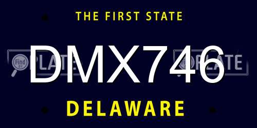 DMX746 Delaware License Plate