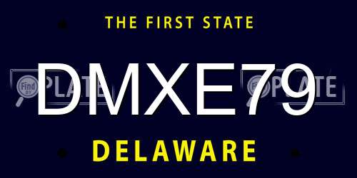 DMXE79 Delaware License Plate