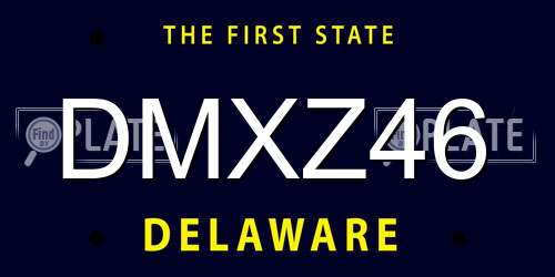 DMXZ46 Delaware License Plate