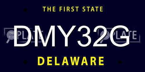 DMY32G Delaware License Plate