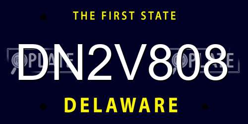 DN2V808 Delaware License Plate
