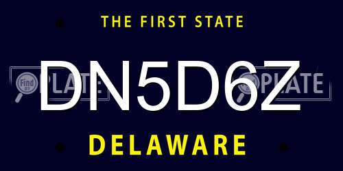 DN5D6Z Delaware License Plate