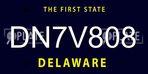 DN7V808 Delaware License Plate