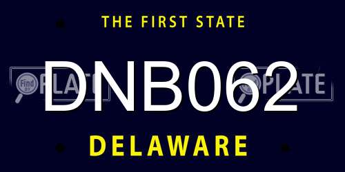 DNB062 Delaware License Plate