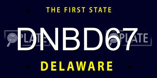 DNBD67 Delaware License Plate