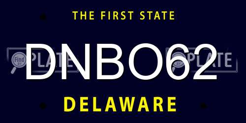 DNBO62 Delaware License Plate