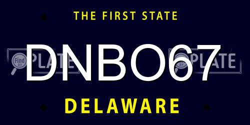 DNBO67 Delaware License Plate