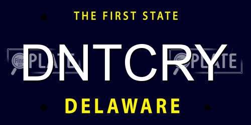 DNTCRY Delaware License Plate