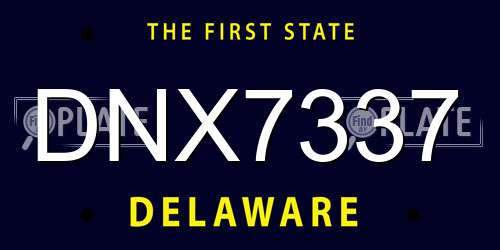 DNX7337 Delaware License Plate