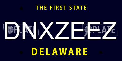 DNXZEEZ Delaware License Plate