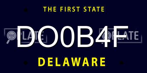 DO0B4F Delaware License Plate