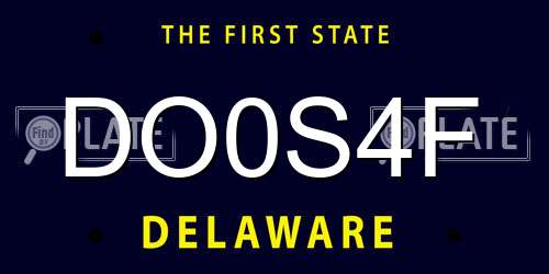 DO0S4F Delaware License Plate