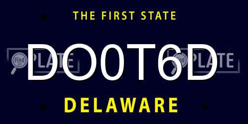 DO0T6D Delaware License Plate