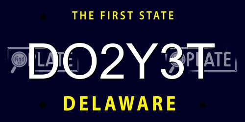 DO2Y3T Delaware License Plate