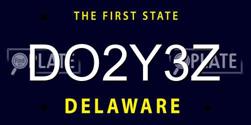 DO2Y3Z Delaware License Plate