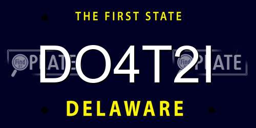 DO4T2I Delaware License Plate