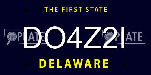 DO4Z2I Delaware License Plate