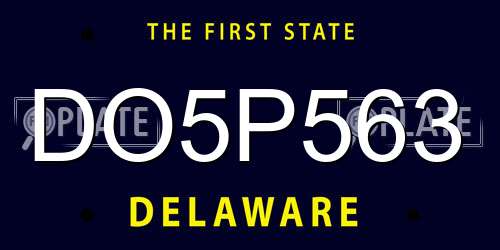 DO5P563 Delaware License Plate
