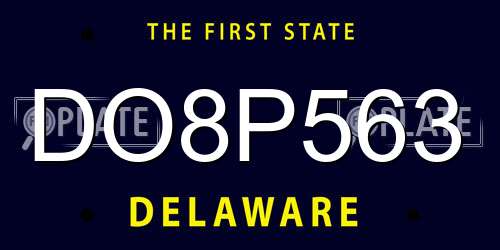 DO8P563 Delaware License Plate