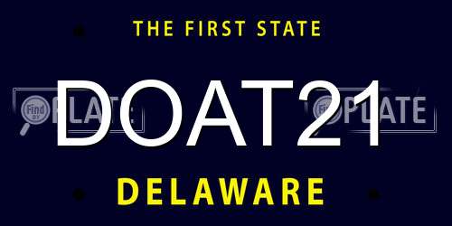DOAT21 Delaware License Plate