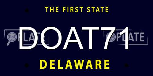 DOAT71 Delaware License Plate