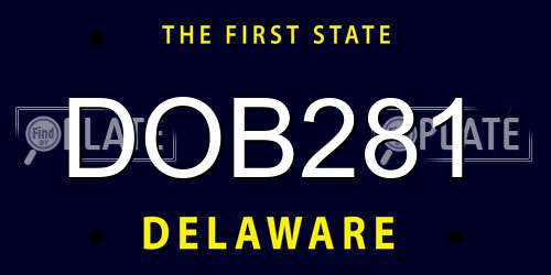 DOB281 Delaware License Plate