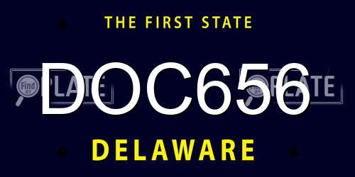 DOC656 Delaware License Plate