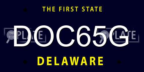 DOC65G Delaware License Plate