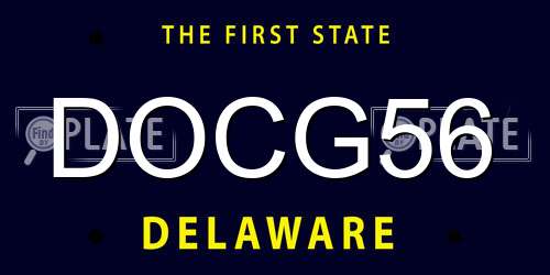 DOCG56 Delaware License Plate