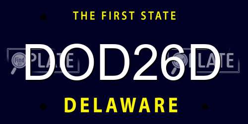 DOD26D Delaware License Plate