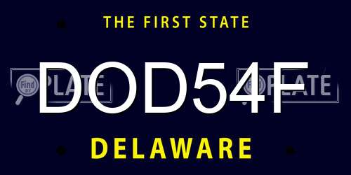 DOD54F Delaware License Plate