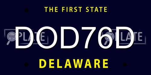 DOD76D Delaware License Plate
