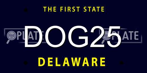 DOG25 Delaware License Plate