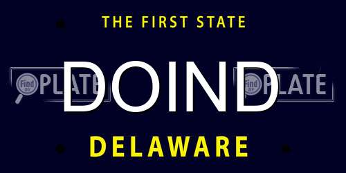 DOIND Delaware License Plate